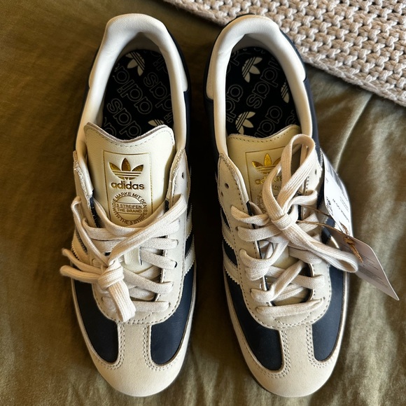 Adidas Samba White and Indigo Sneakers - Picture 2 of 4